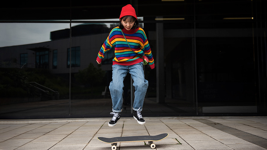 girl skateboarding