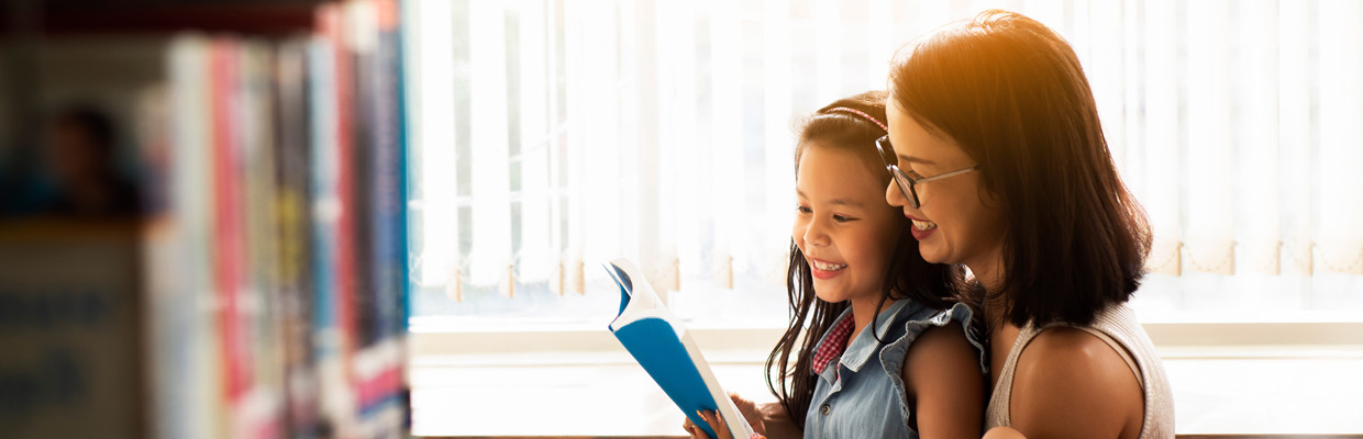 Sister and brother are reading books;the image used for wealth education