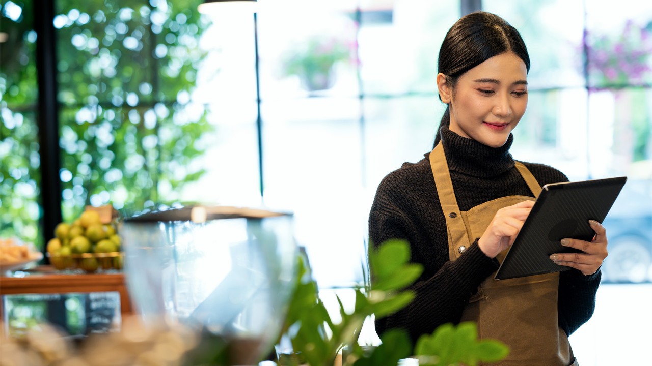 Girl is looking at tablet; the image used for avoid excessive borrowing